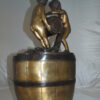 Two boys on a bucket self-contained fountain bronze statue -  16" x 16" x 29"H.