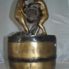 Two boys on a bucket self-contained fountain bronze statue -  16" x 16" x 29"H.