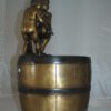 Two boys on a bucket self-contained fountain bronze statue -  16" x 16" x 29"H.