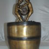 Two boys on a bucket self-contained fountain bronze statue -  16" x 16" x 29"H.