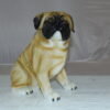 Pug Dog Bronze Statue -  Size: 12"L x 6"W x 11"H.