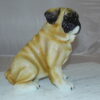 Pug Dog Bronze Statue -  Size: 12"L x 6"W x 11"H.