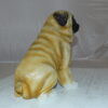 Pug Dog Bronze Statue -  Size: 12"L x 6"W x 11"H.