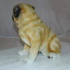 Pug Dog Bronze Statue -  Size: 12"L x 6"W x 11"H.