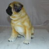 Pug Dog Bronze Statue -  Size: 12"L x 6"W x 11"H.