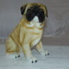 Pug Dog Bronze Statue -  Size: 12"L x 6"W x 11"H.