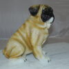 Pug Dog Bronze Statue -  Size: 12"L x 6"W x 11"H.