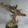 Double Monterey Bronze Statue -  Size: 14"L x 24"W x 21"H.