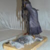 Judith Bronze Statue on Amethyst stone by Vidal -  Size: 16"L x 10"W x 18"H.