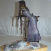 Judith Bronze Statue on Amethyst stone by Vidal -  Size: 16"L x 10"W x 18"H.