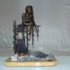 Judith Bronze Statue on Amethyst stone by Vidal -  Size: 16"L x 10"W x 18"H.