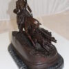 Hunting man on horse Bronze Statue -  Size: 16"L x 8"W x 14"H.