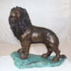 Lion Standing Bronze Statue -  Size: 26"L x 10"W x 25"H.