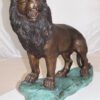 Lion Standing Bronze Statue -  Size: 26"L x 10"W x 25"H.