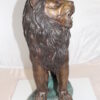 Lion Standing Bronze Statue -  Size: 26"L x 10"W x 25"H.