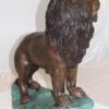 Lion Standing Bronze Statue -  Size: 26"L x 10"W x 25"H.