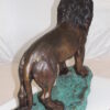 Lion Standing Bronze Statue -  Size: 26"L x 10"W x 25"H.