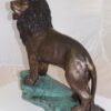 Lion Standing Bronze Statue -  Size: 26"L x 10"W x 25"H.