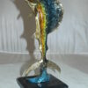 Single Sailfish Bronze Statue -  Size: 6"L x 6"W x 15"H.