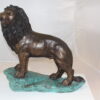 Lion Standing Bronze Statue -  Size: 26"L x 10"W x 25"H.