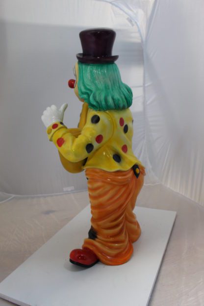 Clown Standing with Saxophone Bronze Statue -  Size: 20"L x 15"W x 36"H.
