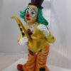 Clown Standing with Saxophone Bronze Statue -  Size: 20"L x 15"W x 36"H.