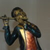 Boy Playing the Flute Bronze Statue -  Size: 5"L x 10"W x 19"H.