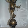 Angel on Earth Bronze Statue -  Size: 10"L x 13"W x 32"H.