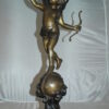 Angel on Earth Bronze Statue -  Size: 10"L x 13"W x 32"H.