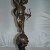 Angel on Earth Bronze Statue -  Size: 10"L x 13"W x 32"H.