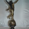 Angel on Earth Bronze Statue -  Size: 10"L x 13"W x 32"H.