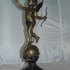 Angel on Earth Bronze Statue -  Size: 10"L x 13"W x 32"H.