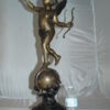 Angel on Earth Bronze Statue -  Size: 10"L x 13"W x 32"H.