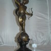 Angel on Earth Bronze Statue -  Size: 10"L x 13"W x 32"H.