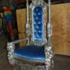 Silver Blue Lion Chair -  Size: 70"L x 36"W x 26"H.