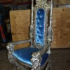 Silver Blue Lion Chair -  Size: 70"L x 36"W x 26"H.