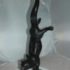 Otter Bronze Statue -  Size: 15"L x 17"W x 44"H.