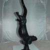 Otter Bronze Statue -  Size: 15"L x 17"W x 44"H.