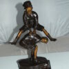 Leapfrog Bronze Statue -  Size: 12"L x 7"W x 19"H.