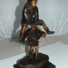 Leapfrog Bronze Statue -  Size: 12"L x 7"W x 19"H.