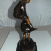 Leapfrog Bronze Statue -  Size: 12"L x 7"W x 19"H.