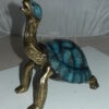 Turtle with special patina Bronze Statue -  Size: 14"L x 10"W x 15.5"H.