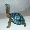 Turtle with special patina Bronze Statue -  Size: 14"L x 10"W x 15.5"H.