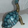 Turtle with special patina Bronze Statue -  Size: 14"L x 10"W x 15.5"H.