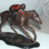 Jockey with Horse -large Bronze Statue -  Size: 21"L x 8"W x 14"H.