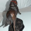 Jockey with Horse -large Bronze Statue -  Size: 21"L x 8"W x 14"H.