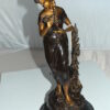 Standing girl Bronze Statue -  Size: 8"L x 8"W x 18.5"H.