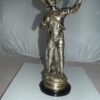 Boy with a Sling Bronze Statue -  Size: 10"L x 6.5"W x 21.5"H.