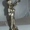 Boy with a Sling Bronze Statue -  Size: 10"L x 6.5"W x 21.5"H.