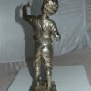 Boy with a Sling Bronze Statue -  Size: 10"L x 6.5"W x 21.5"H.